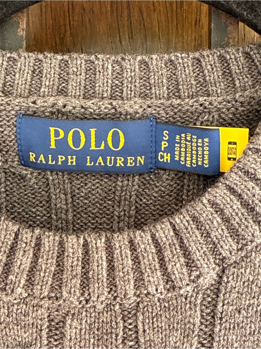 Polo by Ralph Lauren Dark Gray Cable-Knit Short-Sleeve Sweater Size S - Picture 4 of 6